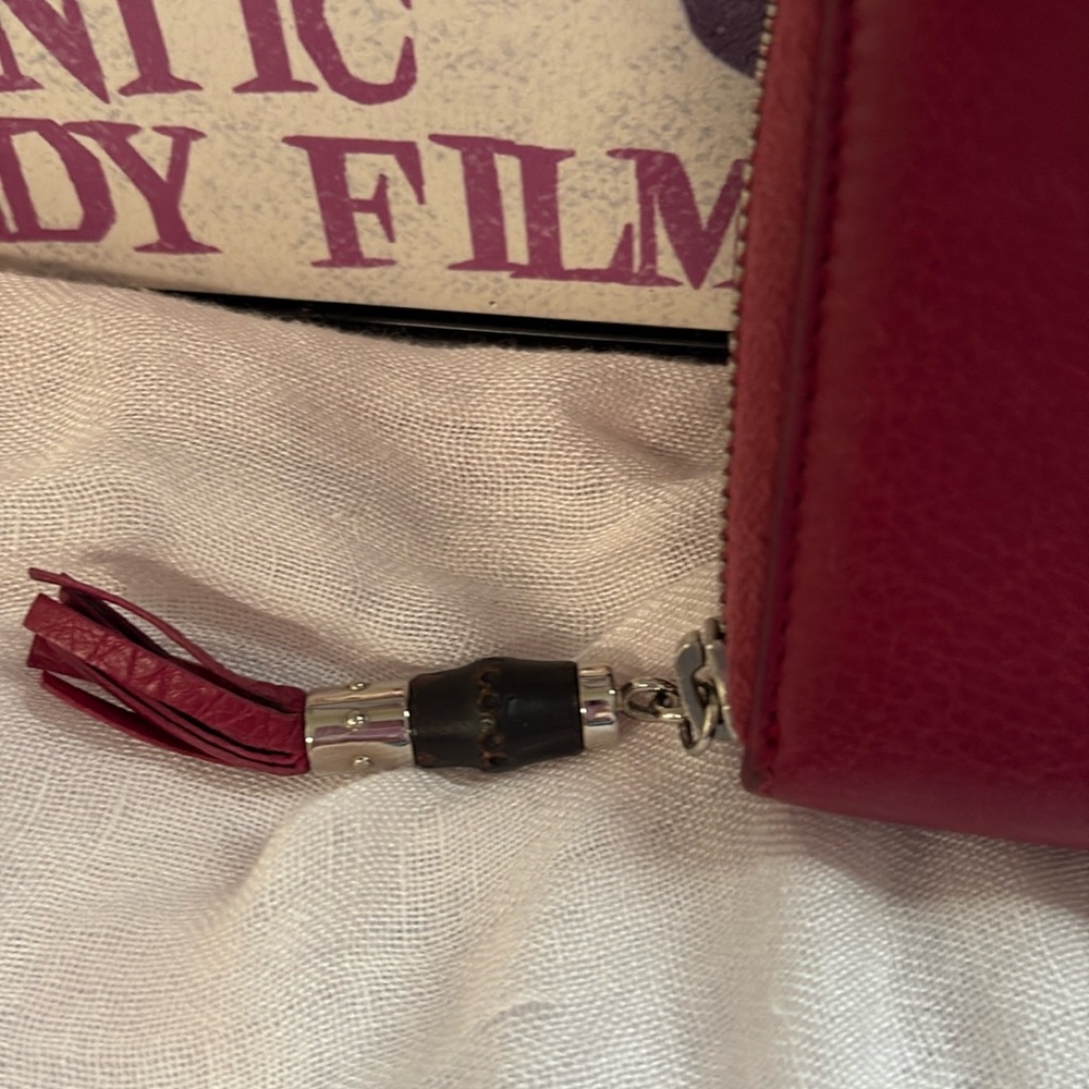 Gucci Leather Zip-Around Wallet with Tassel - Red - Picture 4 of 15